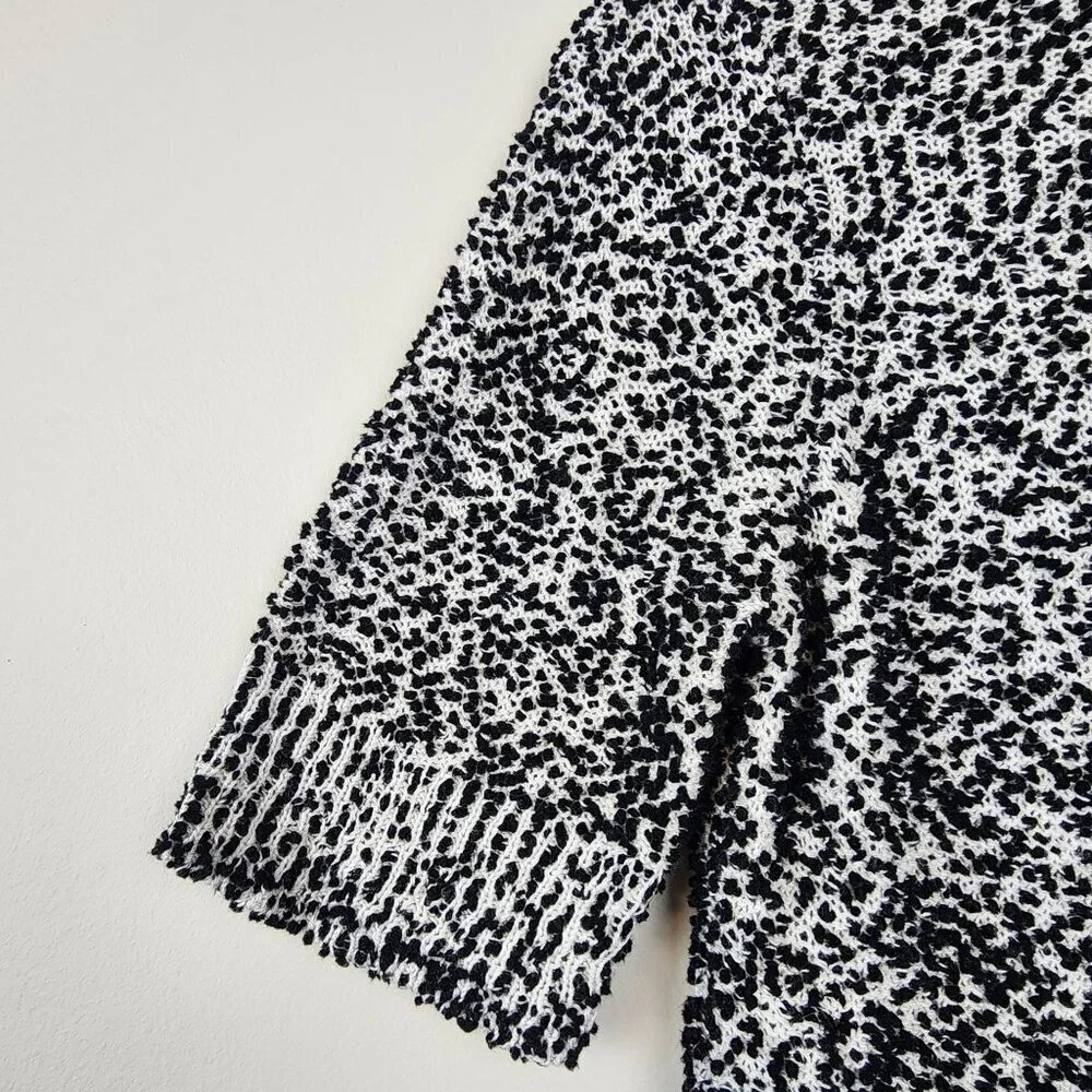 Kate Spade New York sz S women knit short sleeve shirt sweater black white